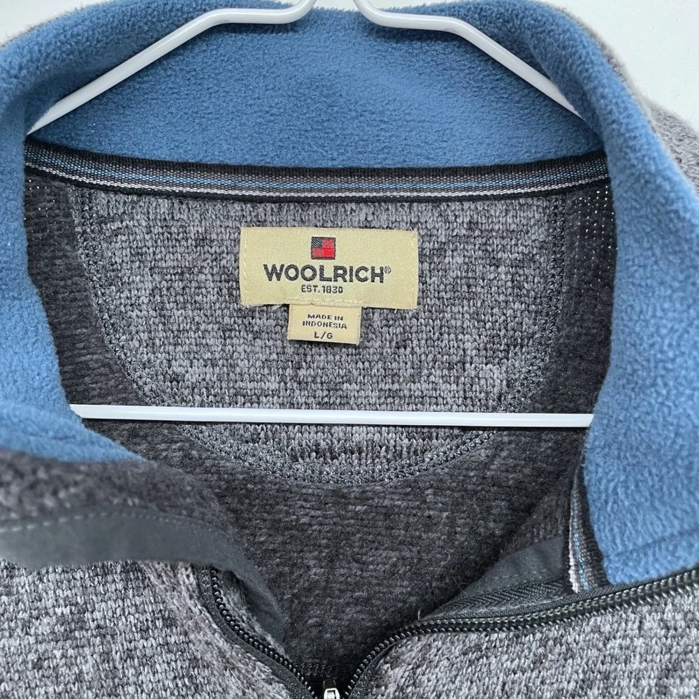 Woolrich Mens Gray Speckled Half Zip Pullover Sweater Large‎ Heathered Grey